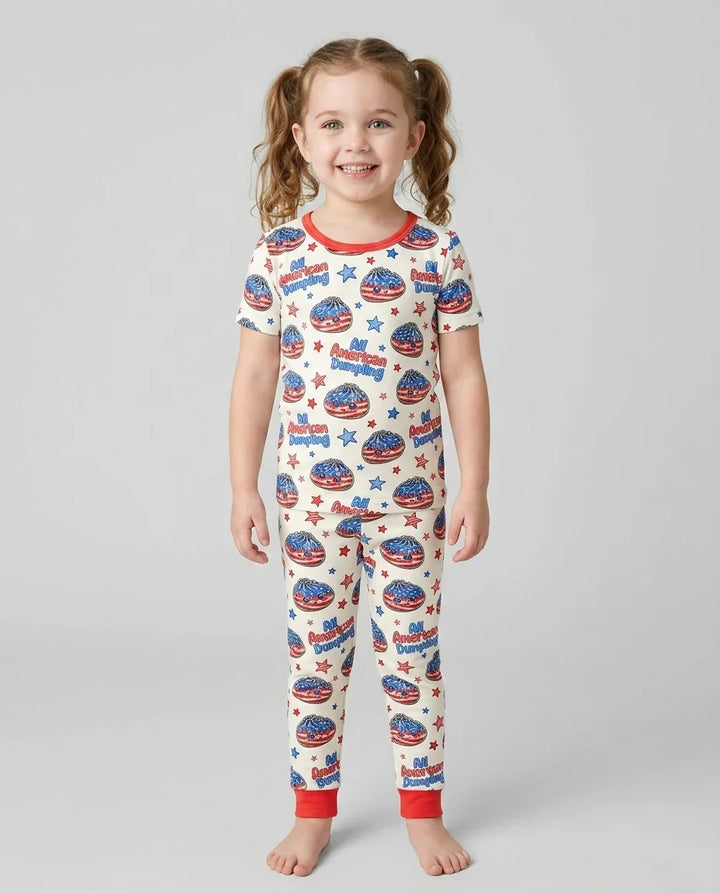 Zweiteiliges, kurzärmliges Pyjama-Set mit Marienkäfern