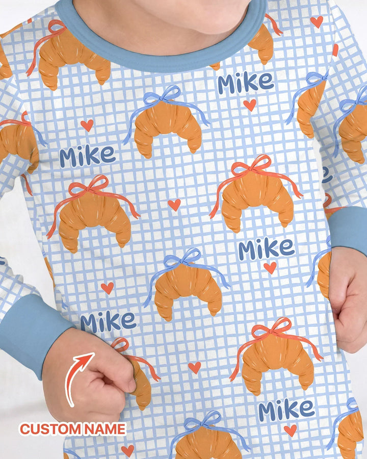 Breakfast Love Family Matching Two Piece Long Sleeve Pajama Set