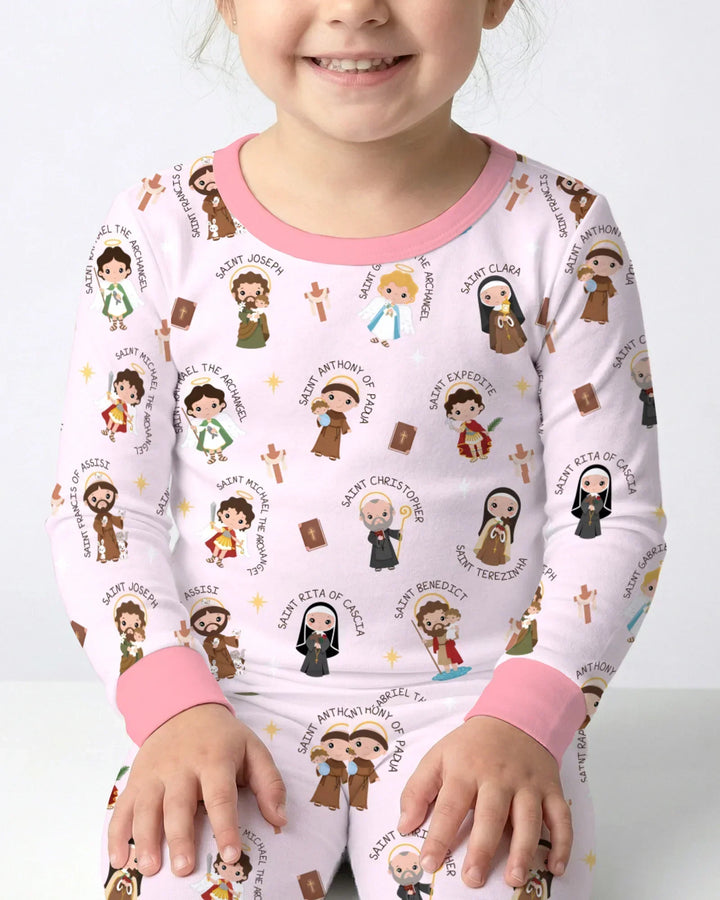 Saints in the Clouds Two Piece Long Sleeve Pajama Set