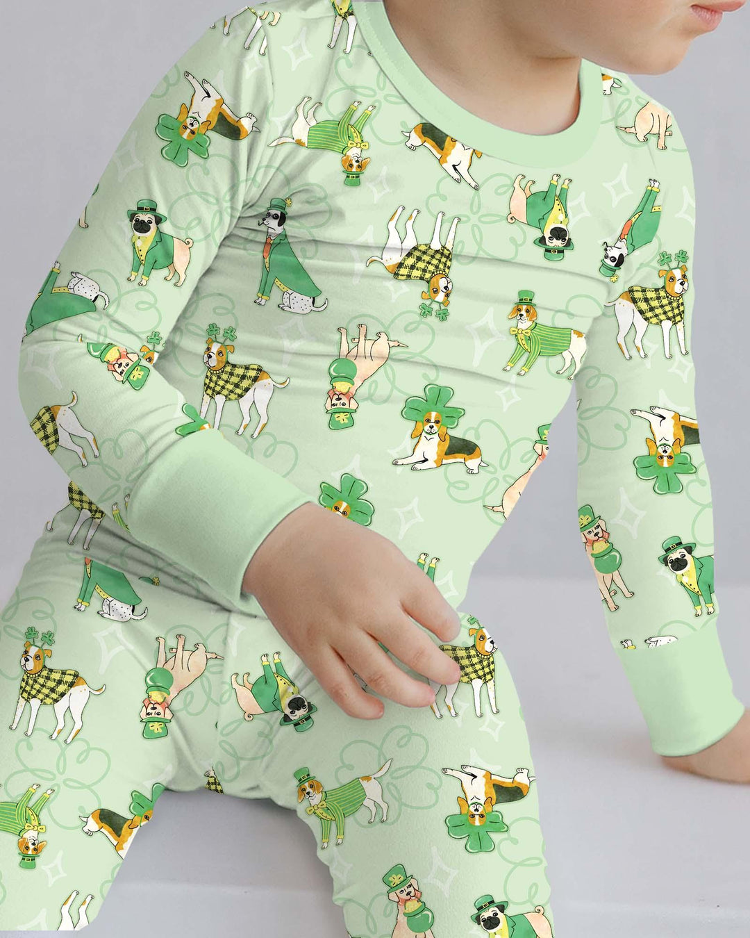 St. Patrick's Day Puppies Two Piece Long Sleeve Pajama Set