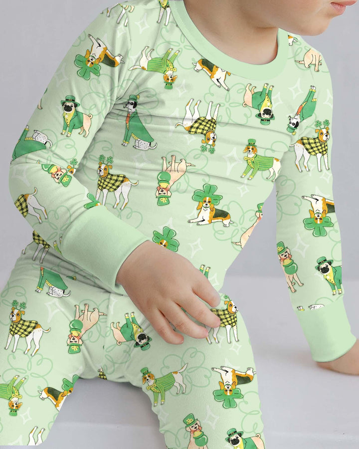St. Patrick's Day Puppies Two Piece Long Sleeve Pajama Set