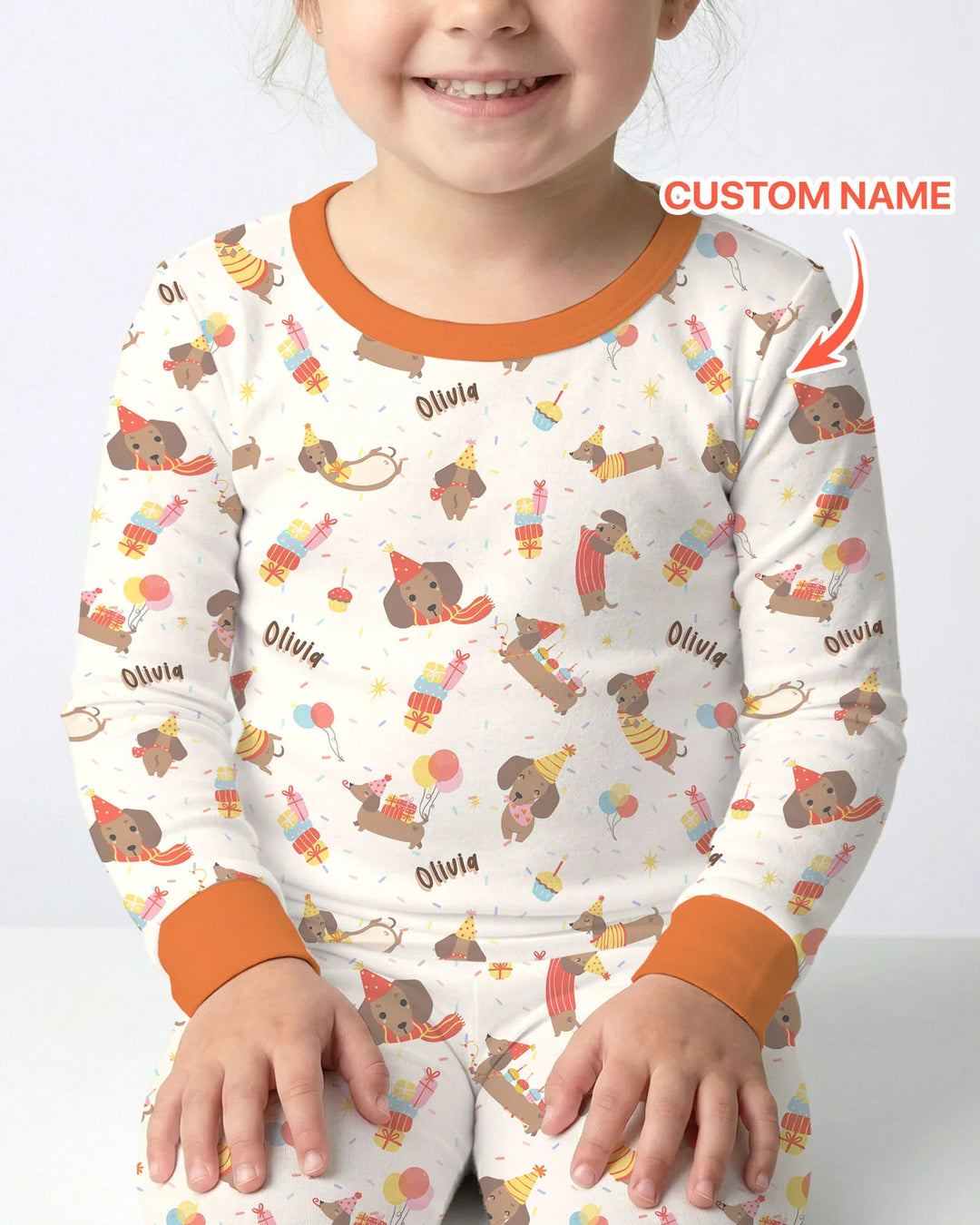 Dachshund Birthday Bamboo Two Piece Long Sleeve Pajama Set