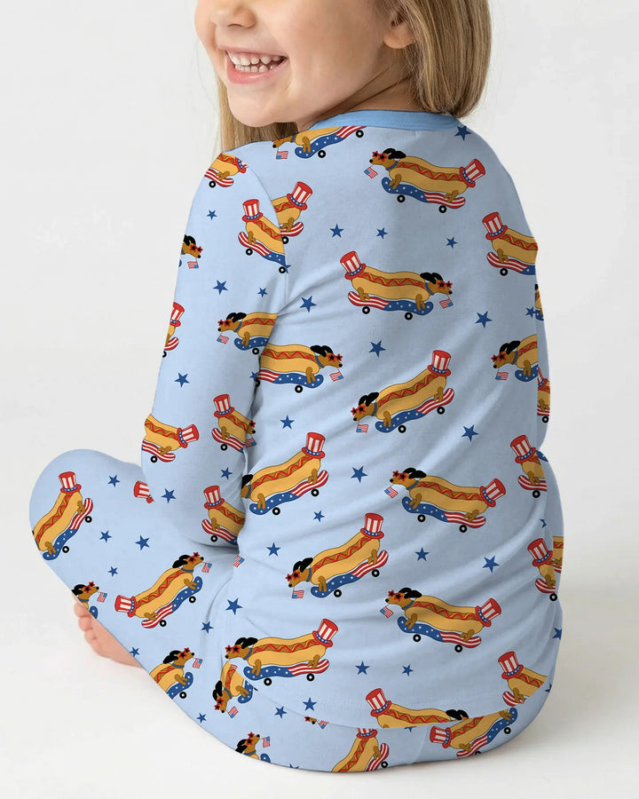 Conjunto de pijama de dos piezas de bambú de manga larga