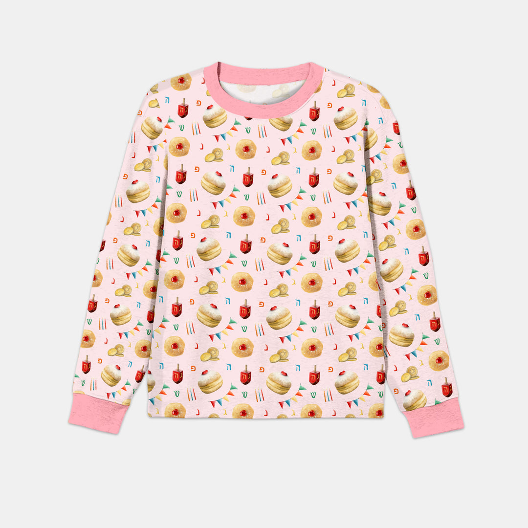 Hanukkah Donuts Men's Pajama Set , Hanukkah Donuts Men's Pajama Set - Only Shirt / XS / Pink