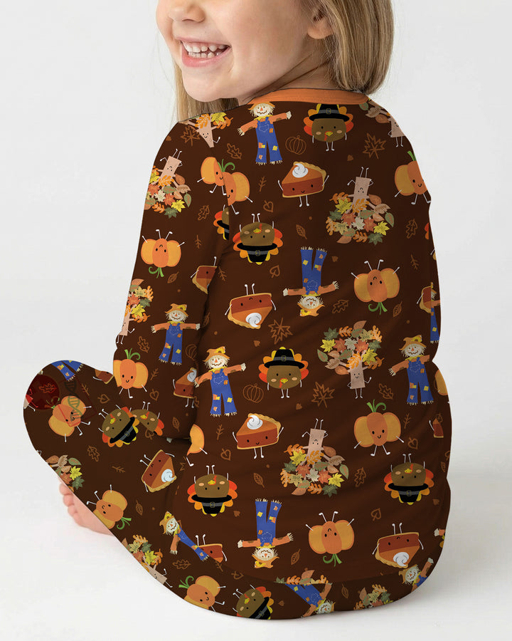 Thanksgiving Festive Bamboo Two Piece Long Sleeve Pajama Set