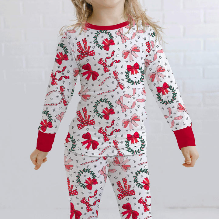 Christmas Bows Two Piece Pajama Set