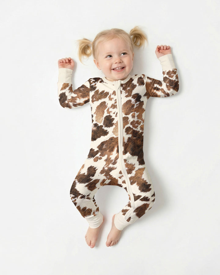 Trendy Cowhide Bamboo Convertible Zippy
