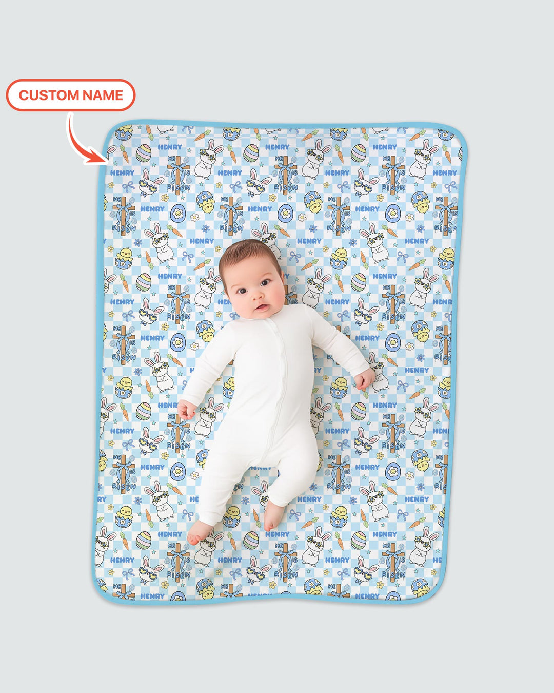 Custom Name Retro Easter Blanket