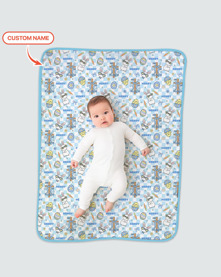 Custom Name Retro Easter Blanket