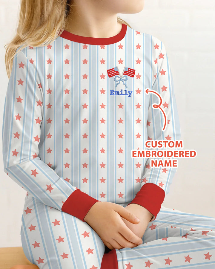 Zweiteiliges Langarm-Pyjama-Set mit Sommerfrüchten