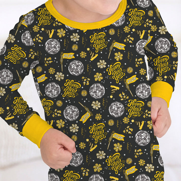 Disco New Years Eve Two Piece Long Sleeve Pajama Set