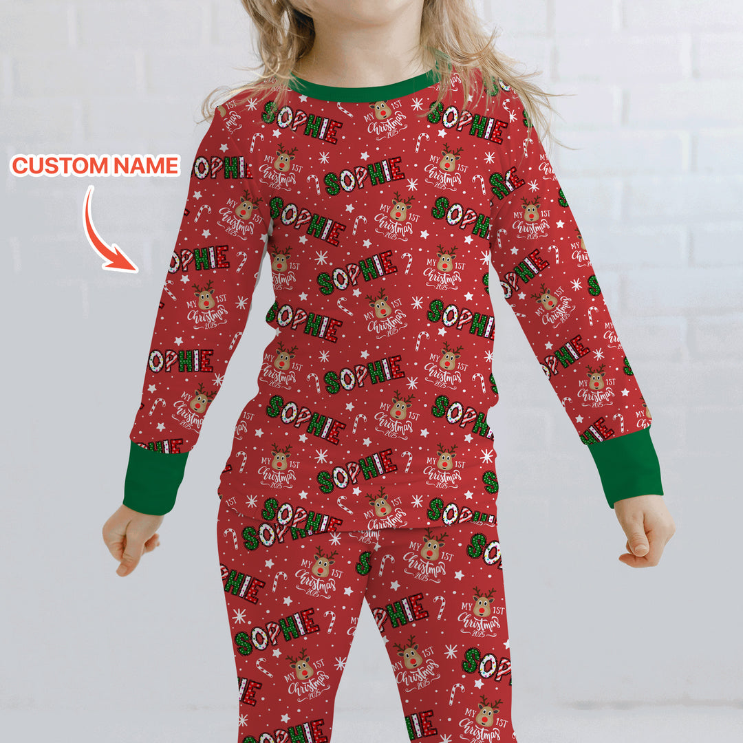 Zweiteiliges Langarm-Pyjama-Set mit Sommerfrüchten