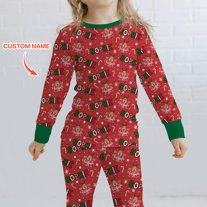 Zweiteiliges Langarm-Pyjama-Set mit Sommerfrüchten