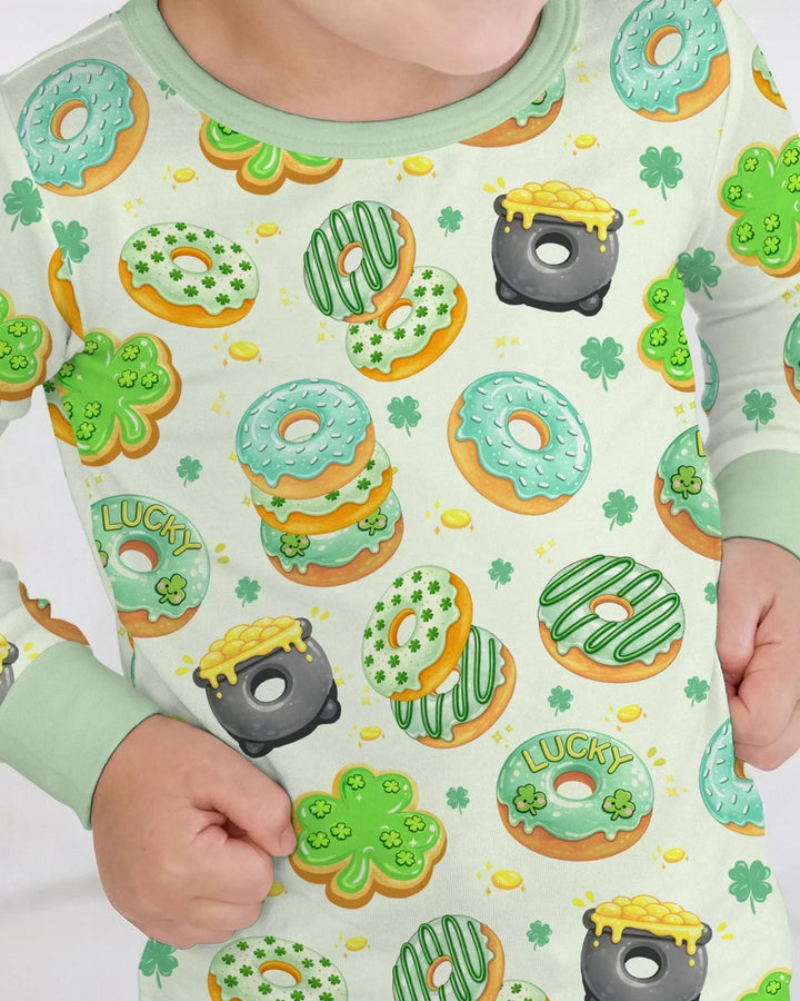 St. Patrick's Day Donut Two Piece Long Sleeve Pajama Set