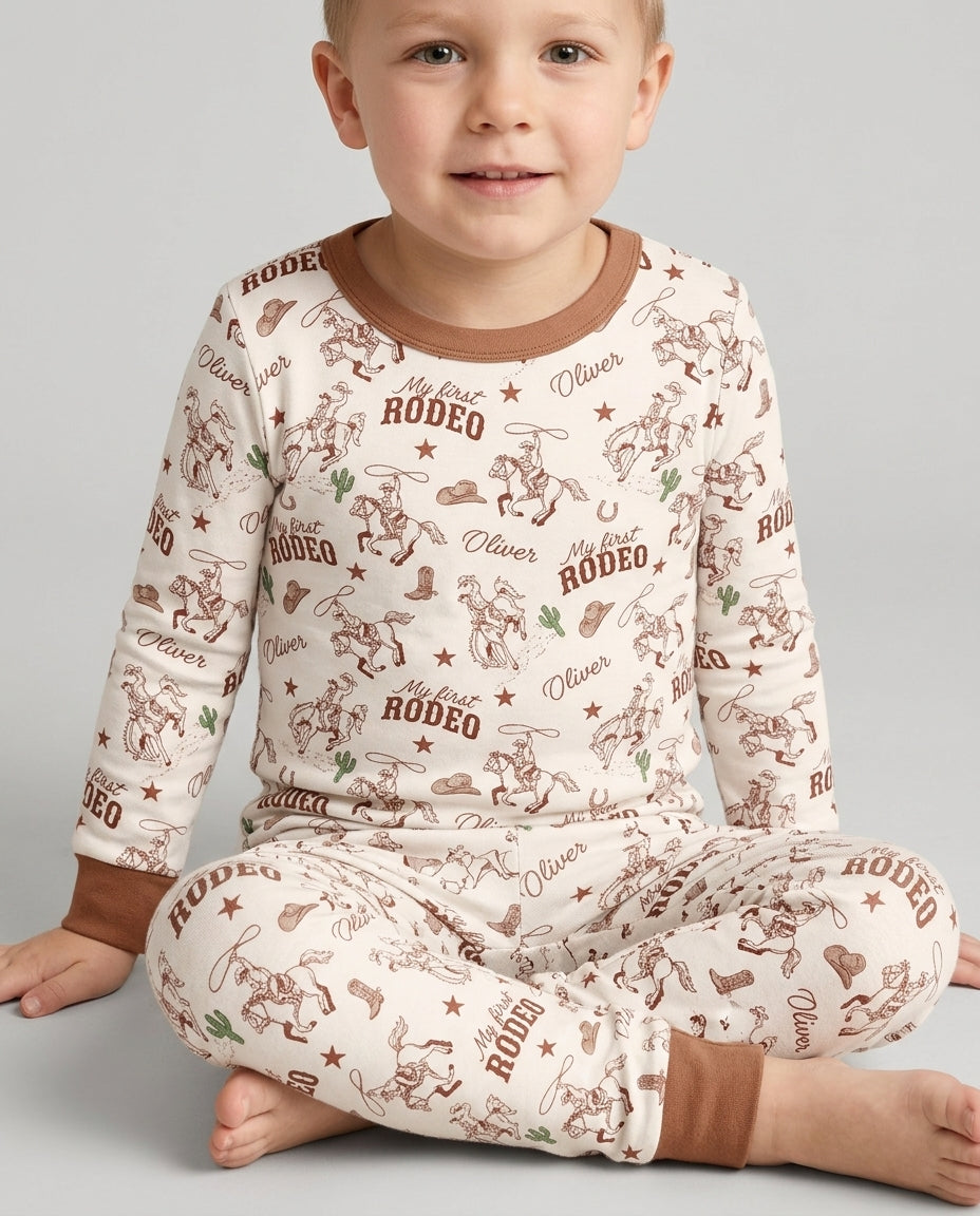 Conjunto de pijama de dos piezas de bambú con mangas largas, plantilla PERSONALIZADA