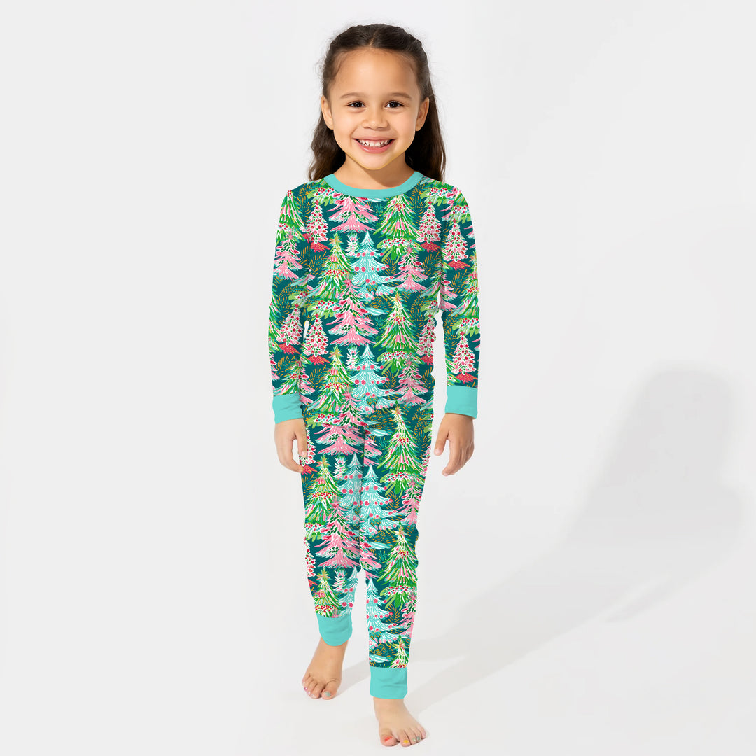 Zweiteiliges Langarm-Pyjama-Set mit Sommerfrüchten