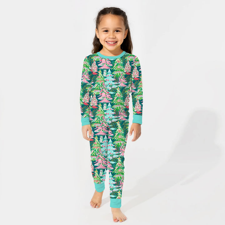 Zweiteiliges Langarm-Pyjama-Set mit Sommerfrüchten