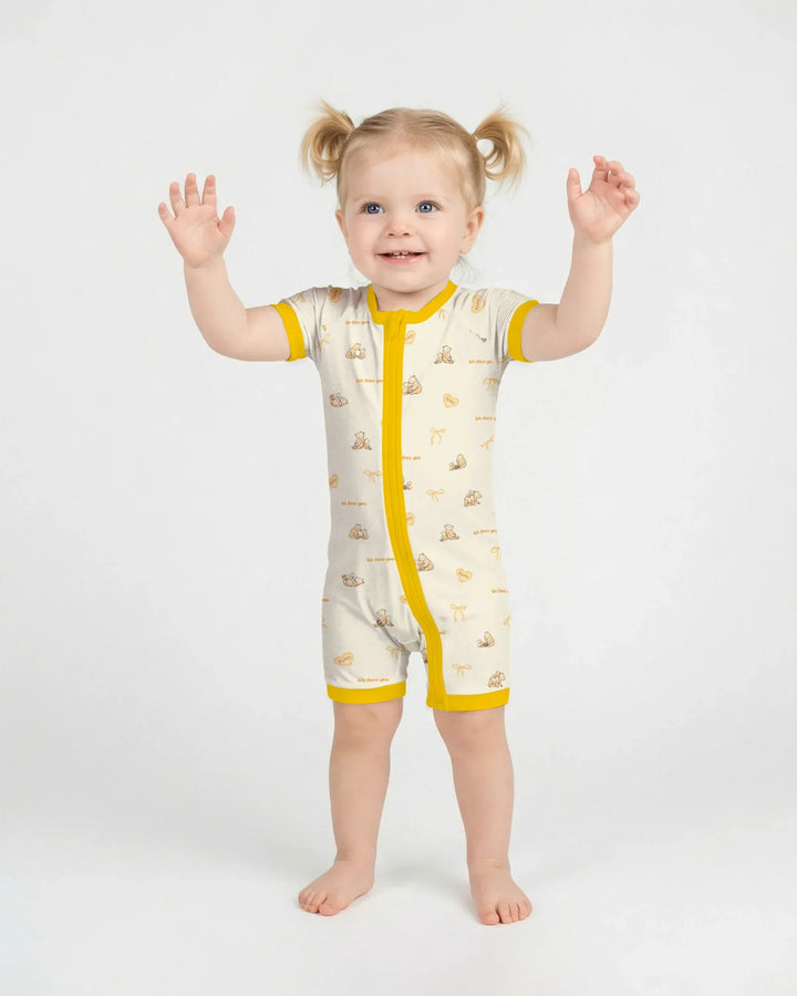 Sweat Yellow Mama Bear Shorty Zippy