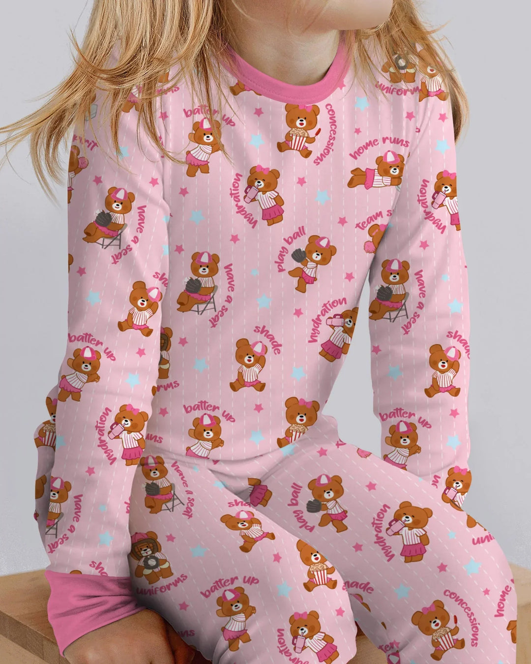 Born To Play Baseball Bamboo Two Piece Long Sleeve Pajama Set