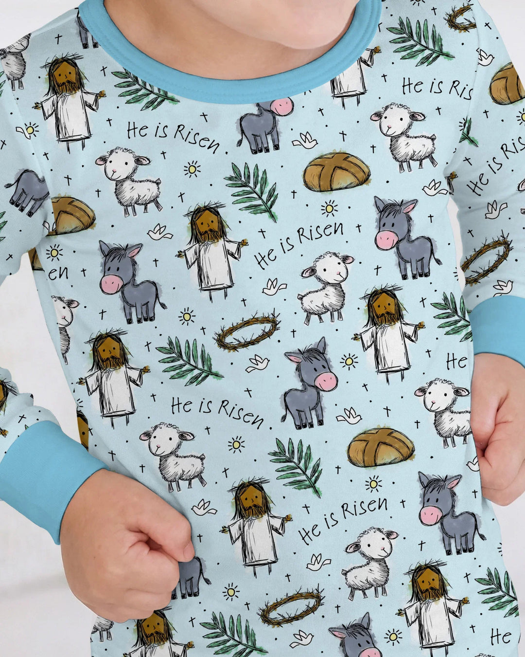 He Is Risen Easter Family Matching Two Piece Long Sleeve Pajama Set