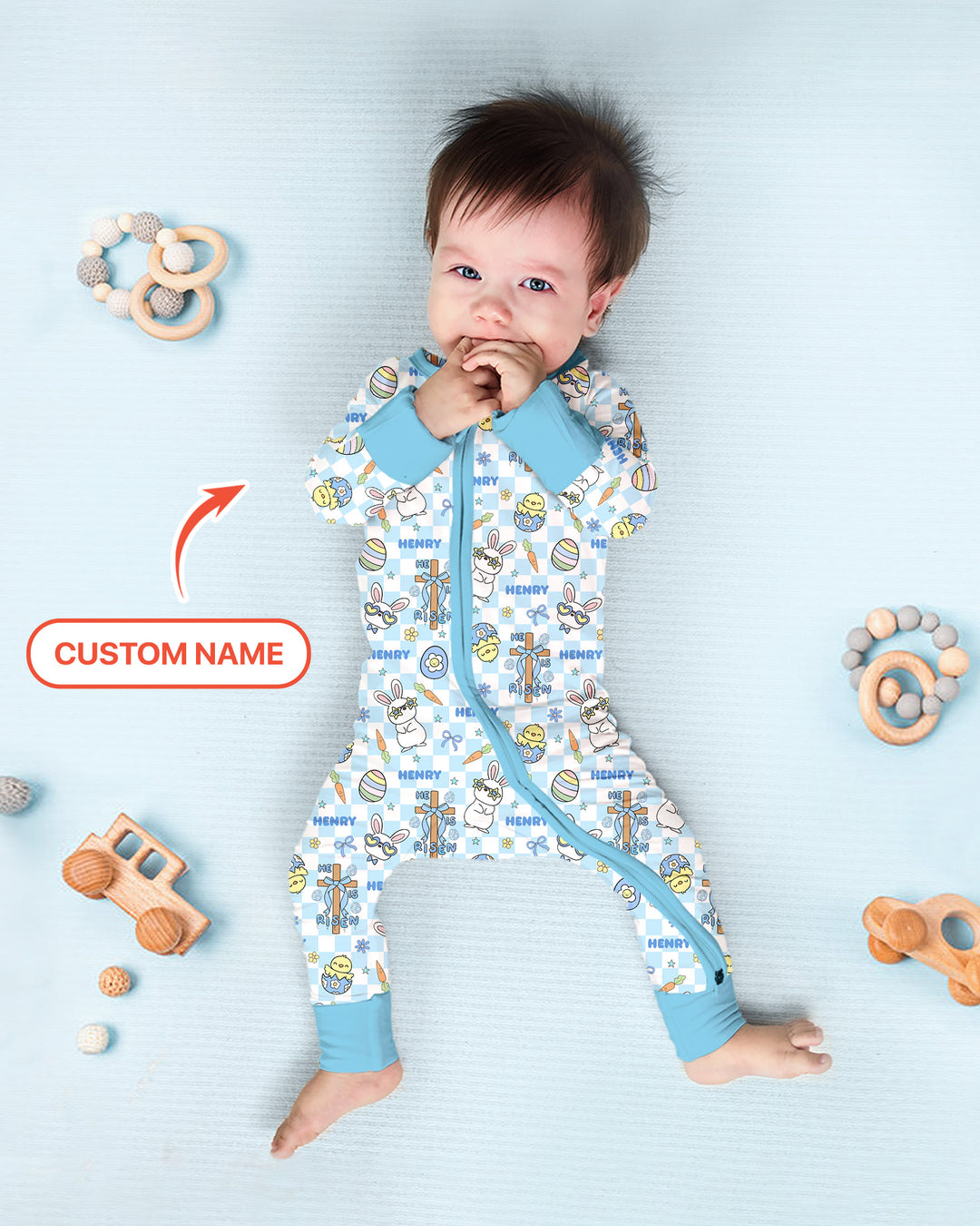 Custom Name Retro Easter Convertible Zippy