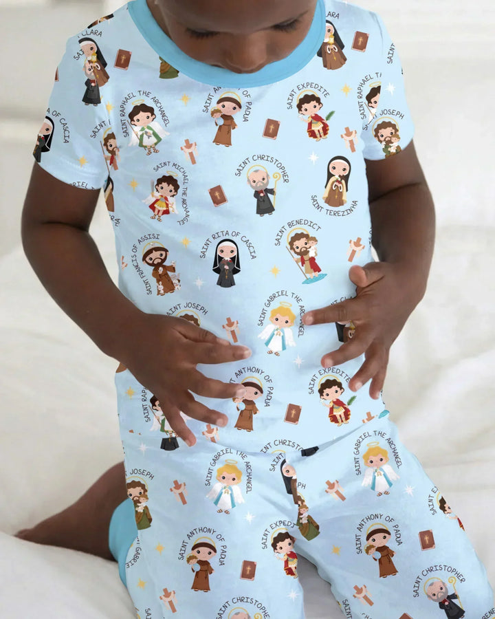 Saints in the Clouds Two Piece Short Sleeve Pajama Set