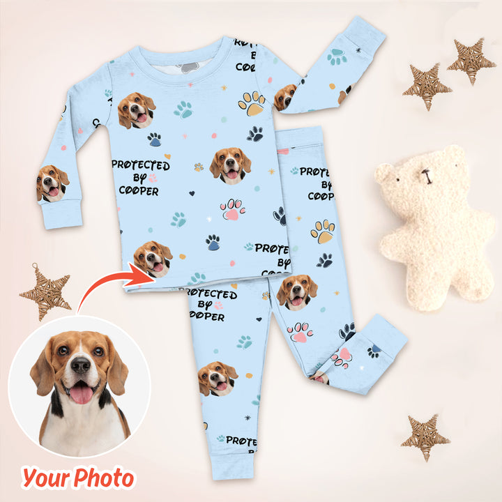 Custom Dog Photo Pattern Protected By Pajama