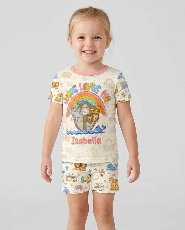 Conjunto de Pijama de Dos Piezas de Bambú con Mangas Cortas y Pantalones Cortos