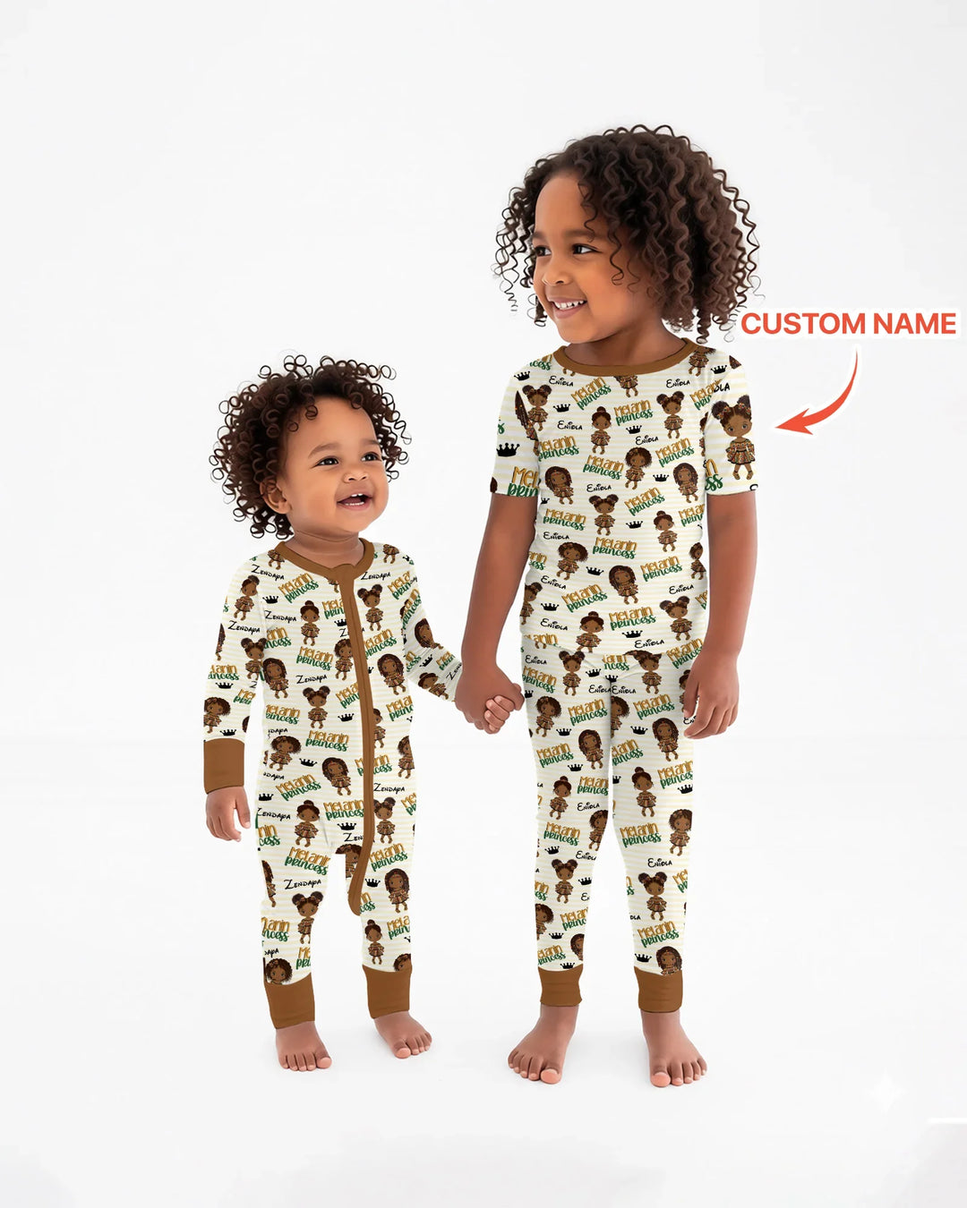 Custom Name Melanin Princess Bamboo Convertible Zippy