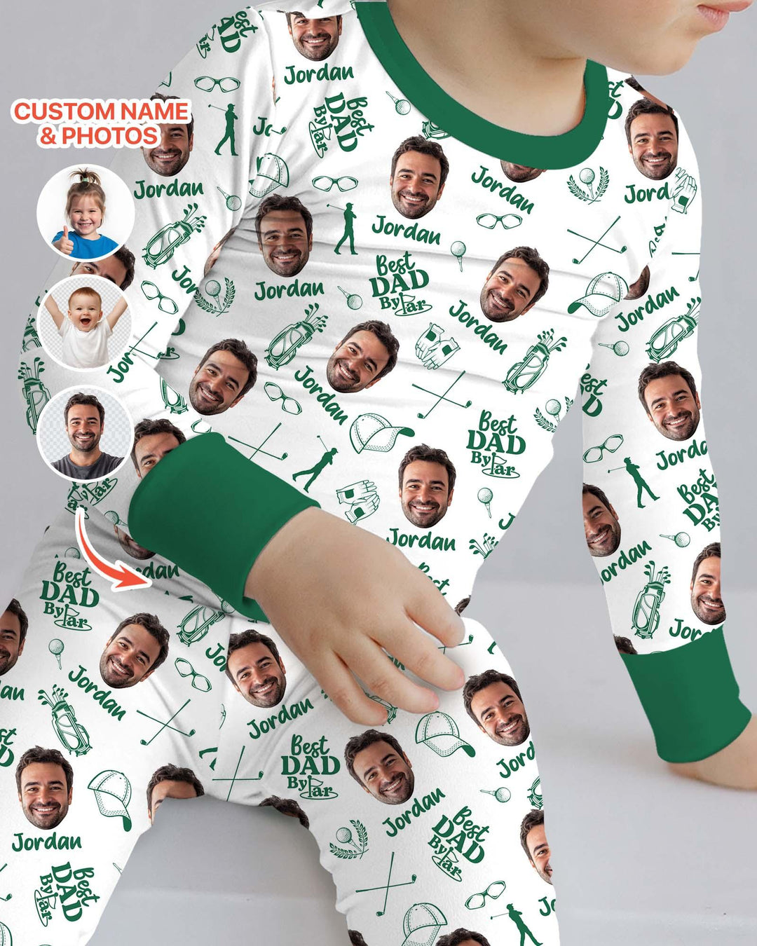 Custom Photo Best Dad By Par Bamboo Two Piece Long Sleeve Pajama Set