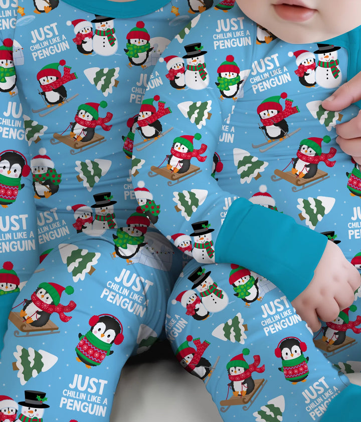 Chillin Like A Penguin Two Piece Long Sleeve Pajama Set