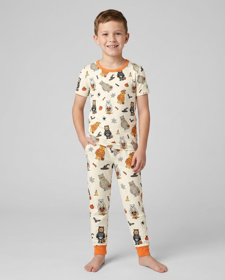 Conjunto de pijama de dos piezas de manga corta de bambú