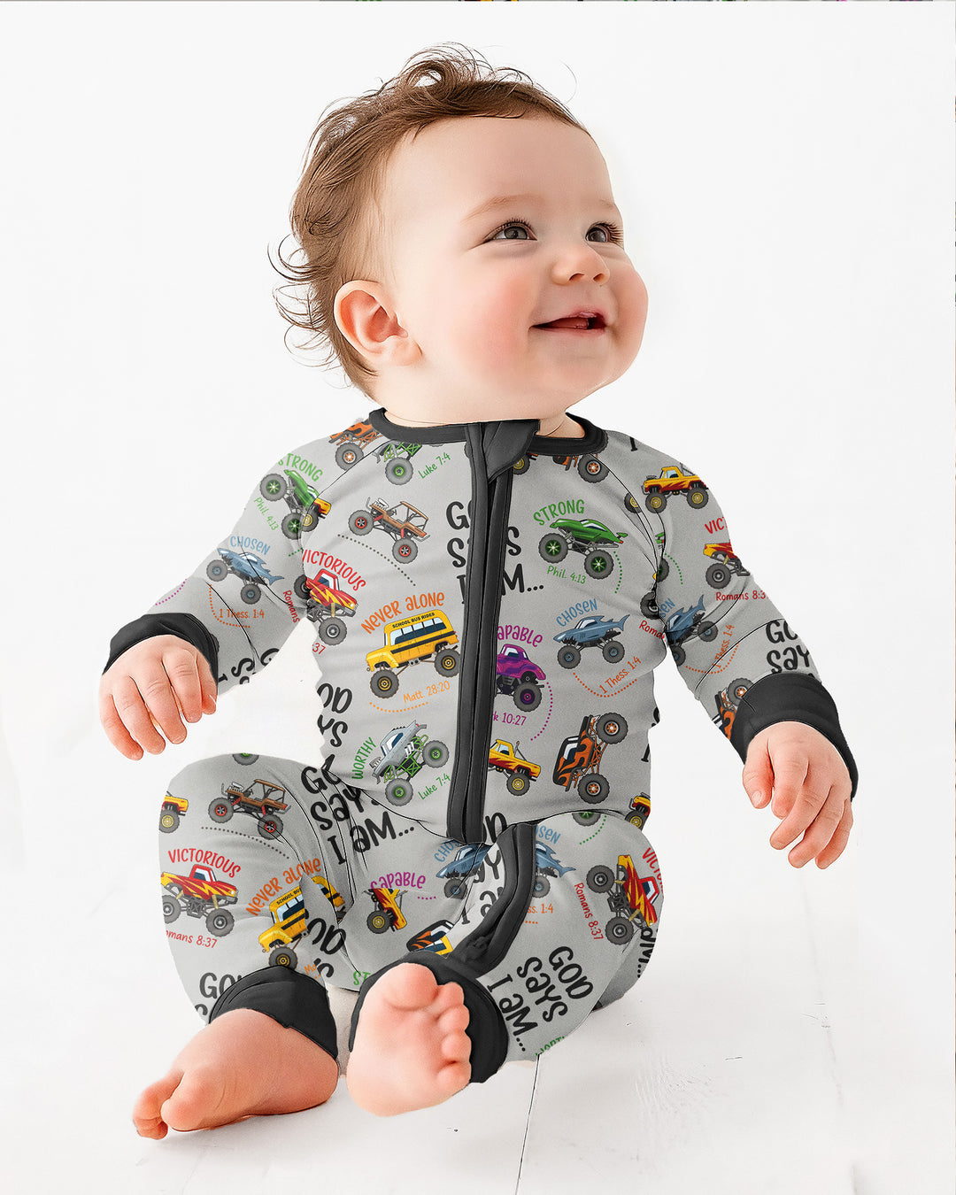 God Says I Am Monster Truck Bamboo Convertible Zippy