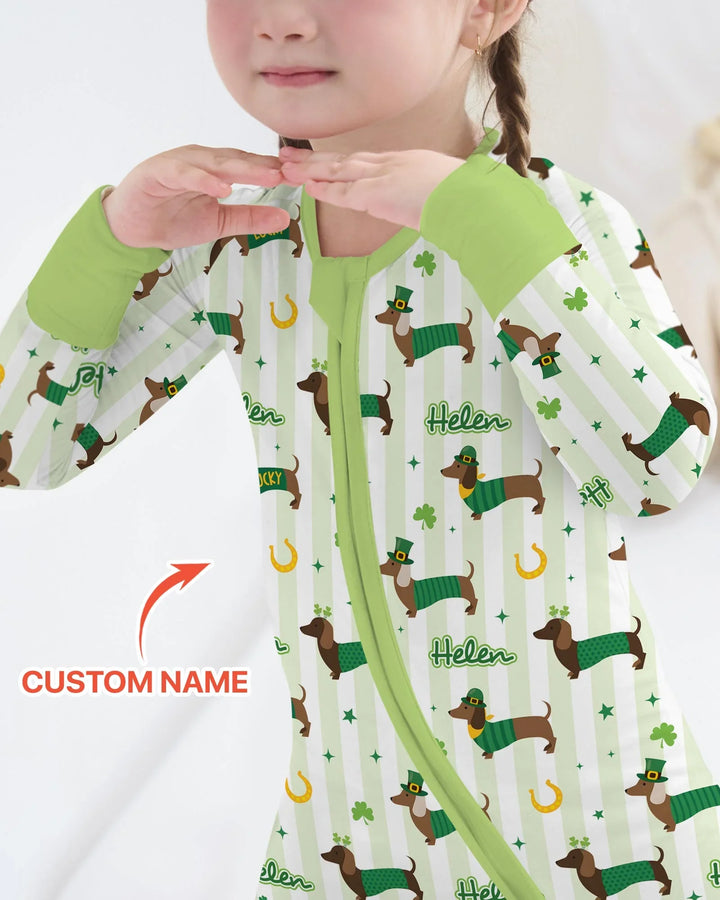 Lucky Dachshunds St. Patrick's Day Family Matching Convertible Zippy