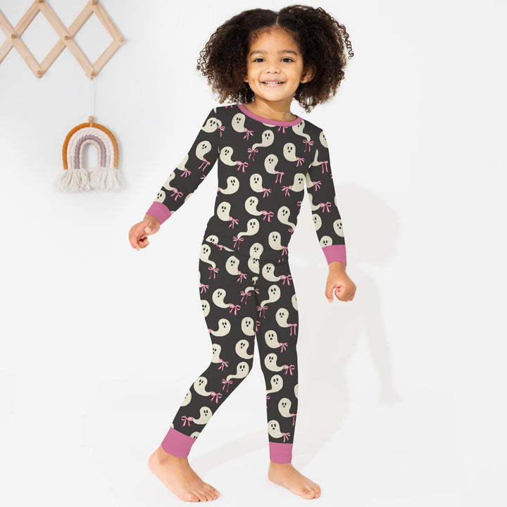 Little Ghosts Two Piece Long Sleeve Pajama Set For Halloween