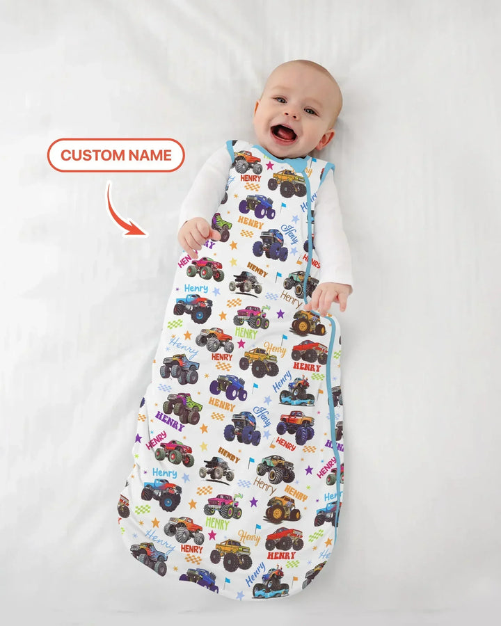 Saco de Dormir de Bambú con Nombre Personalizado de Camión Monstruo