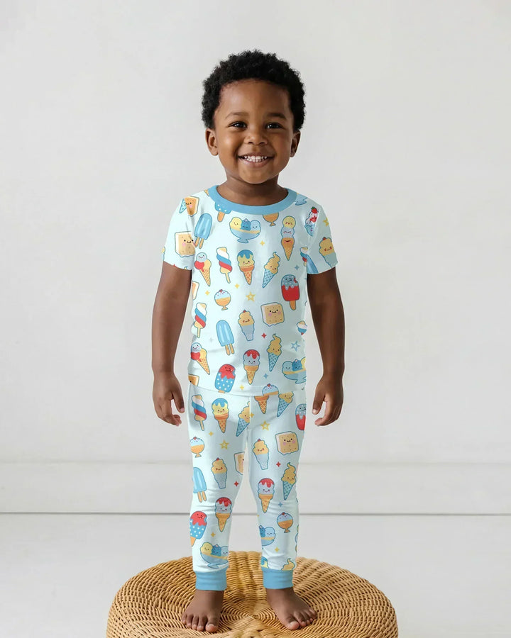 American Ice cream Two Piece Short Sleeve Pajama Set