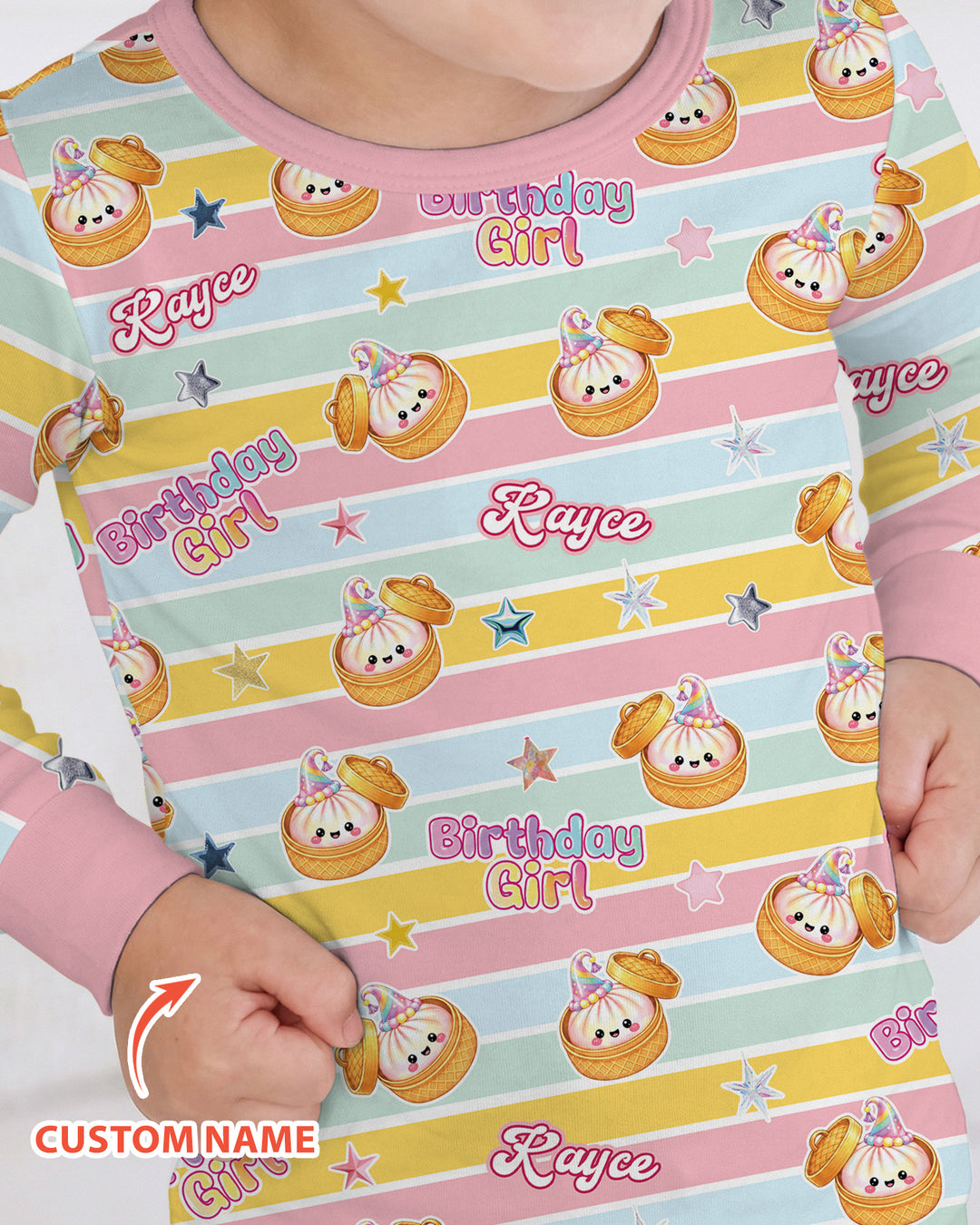 Zweiteiliges Langarm-Pyjama-Set mit Sommerfrüchten