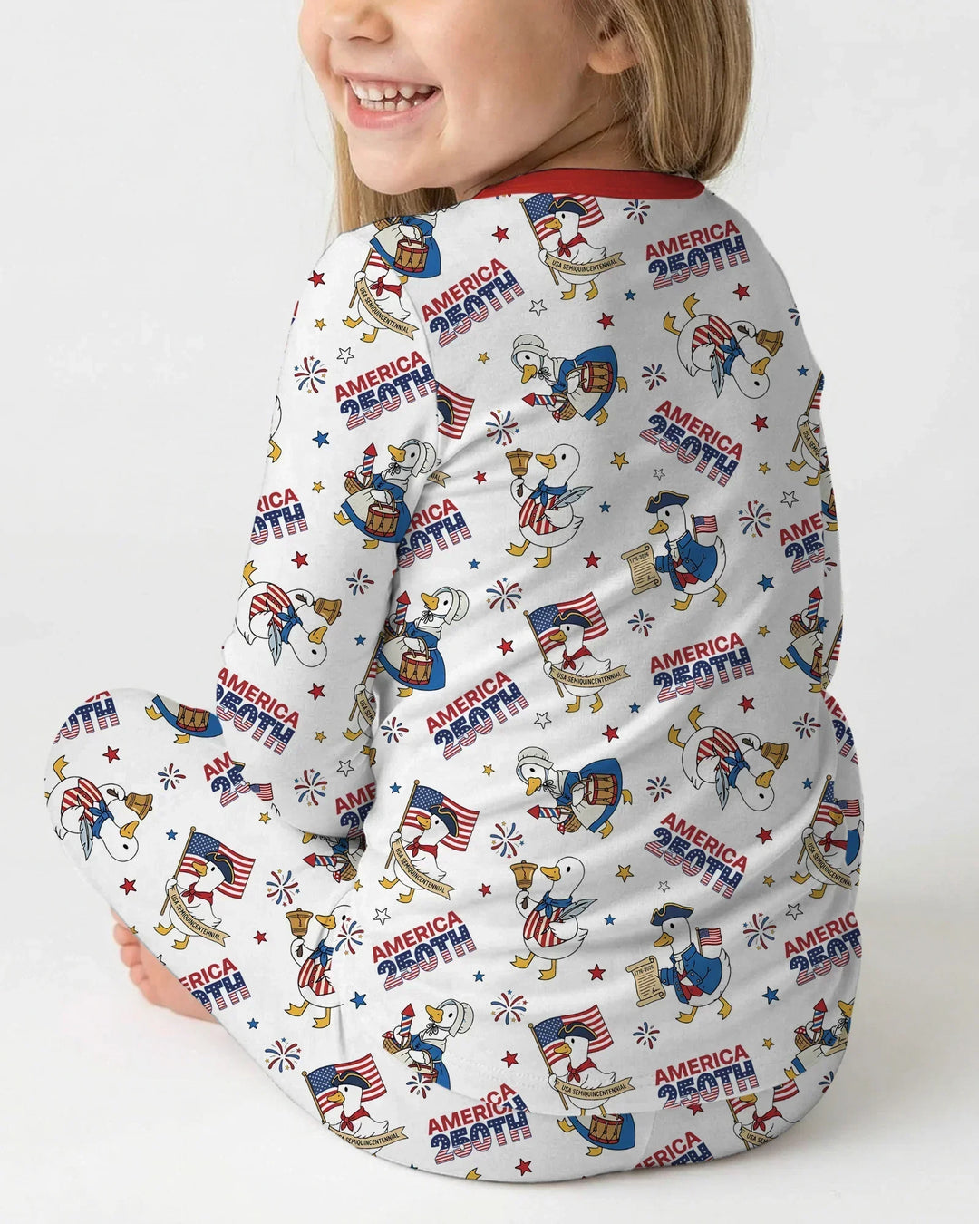Patriotic Goose Celebrating 250 Years Two Piece Long Sleeve Pajama Set