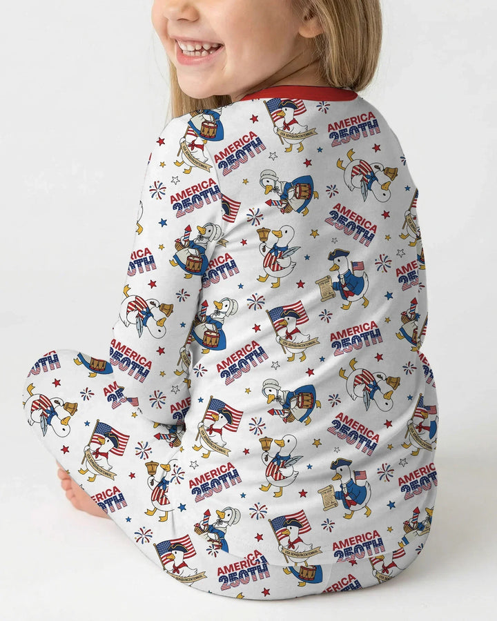 Patriotic Goose Celebrating 250 Years Two Piece Long Sleeve Pajama Set