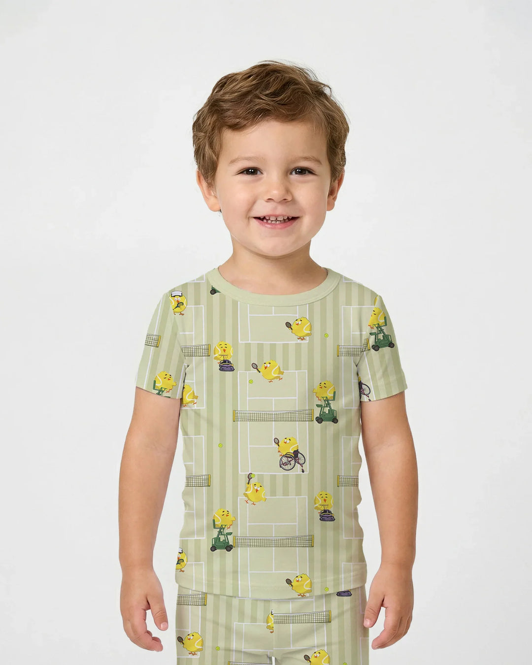 Tennis Bamboo Two Piece Short Sleeve Pajama Set