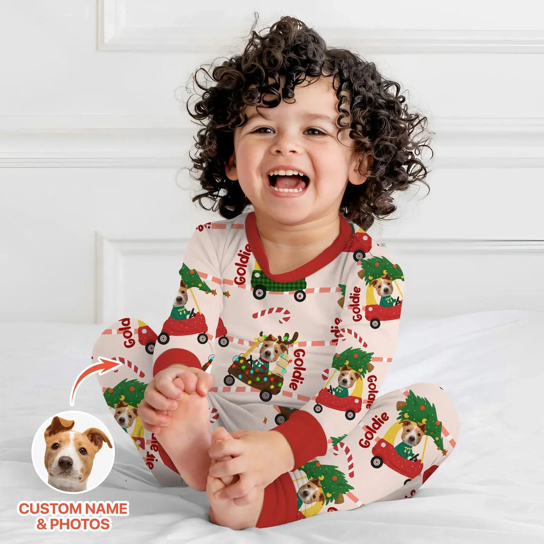 Zweiteiliges Langarm-Pyjama-Set mit Sommerfrüchten