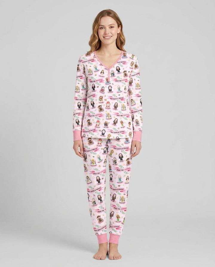 Holy Saints of Heaven Custom Name Bamboo Women Pajama Set