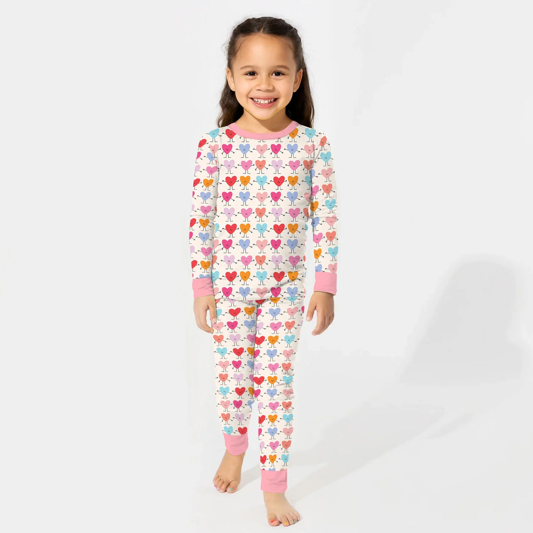 Zweiteiliges Langarm-Pyjama-Set mit Sommerfrüchten