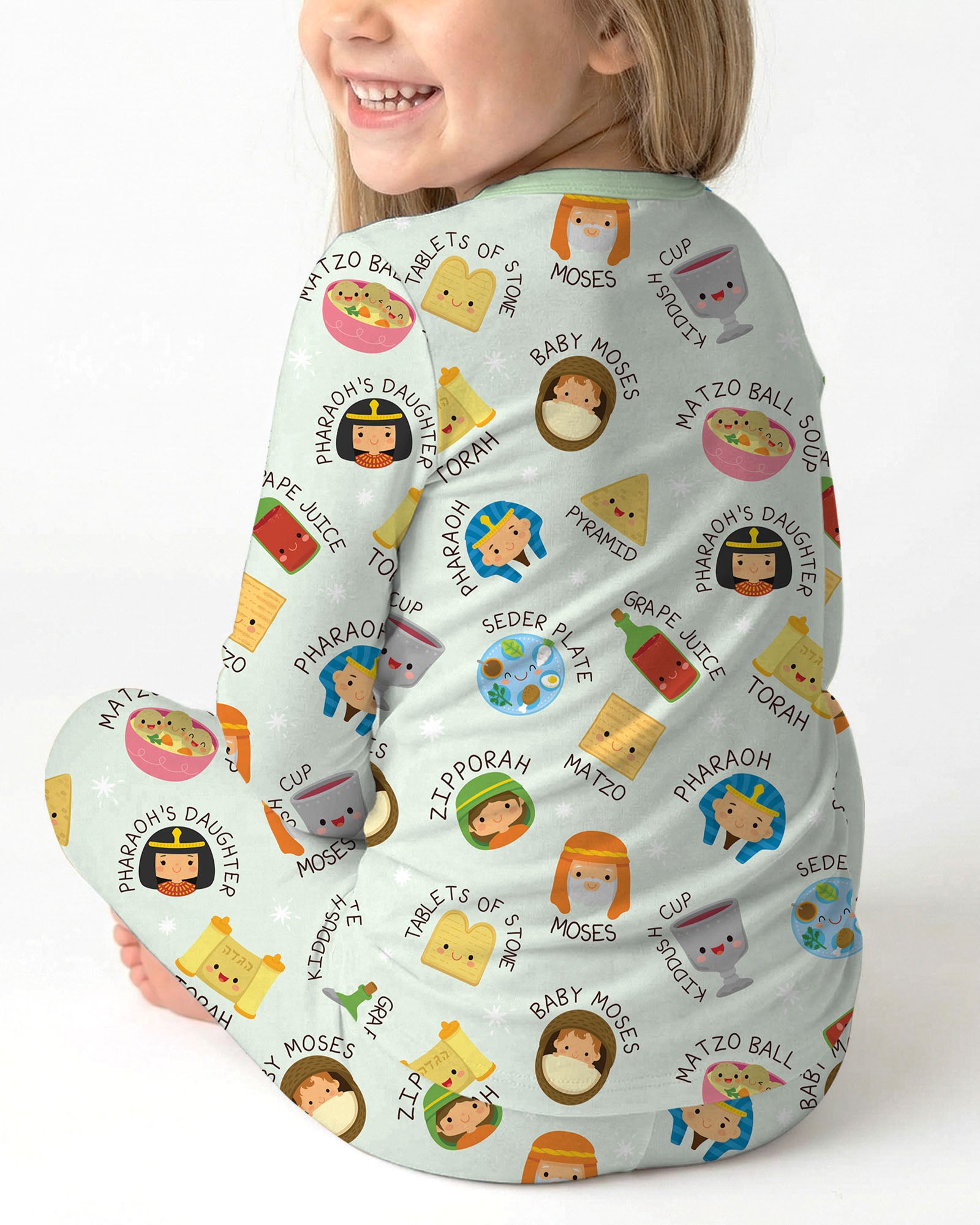 Zweiteiliges Langarm-Pyjama-Set mit Sommerfrüchten