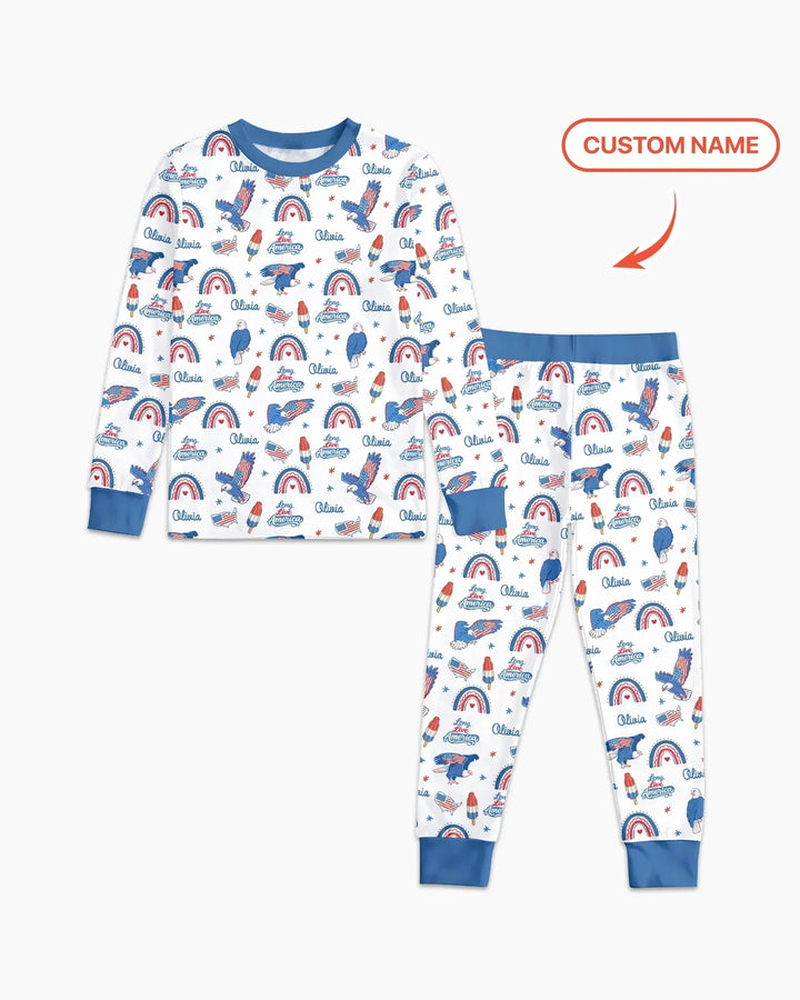 Zweiteiliges Langarm-Pyjama-Set mit Sommerfrüchten