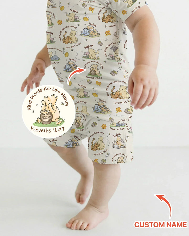 Pijama de bambú de dos piezas de manga corta con pantalón corto, plantilla personalizada