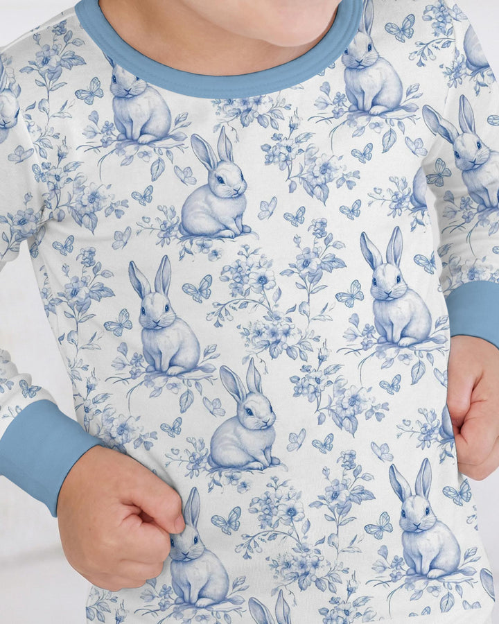 Easter Chinoiserie Toile de Jouy Two Piece Long Sleeve Pajama Set