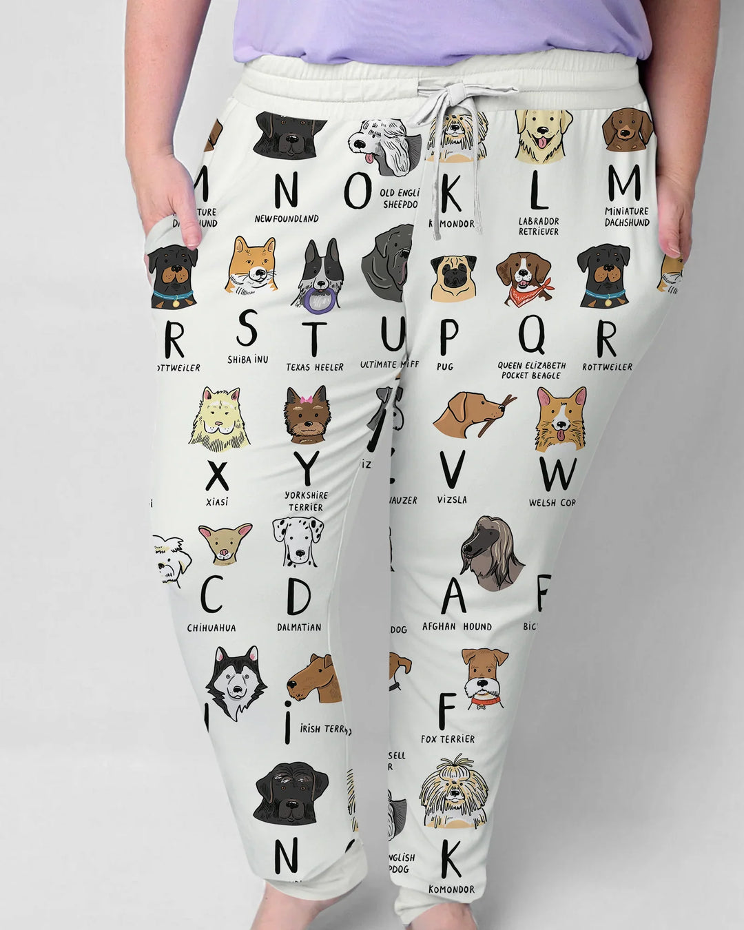 Funny Dogs Alphabet Women Pajama Set
