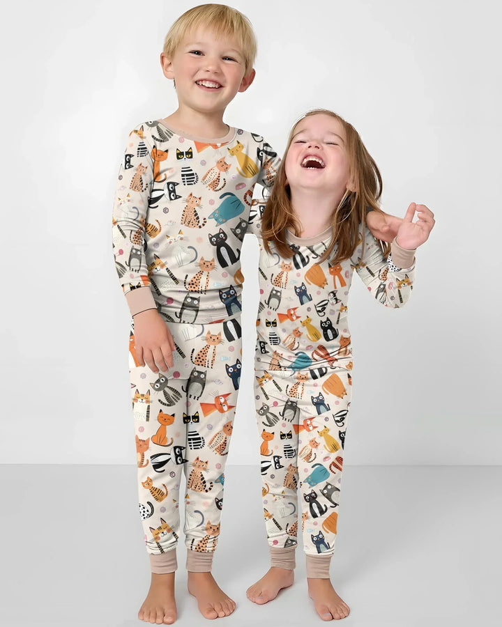 Zweiteiliges Langarm-Pyjama-Set mit Sommerfrüchten